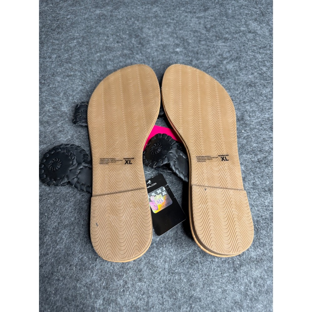 Atlanta Falcons NFL FOCO Womens XL Black Scalloped Whipstitch Slide Sandals New - Picture 2 of 2